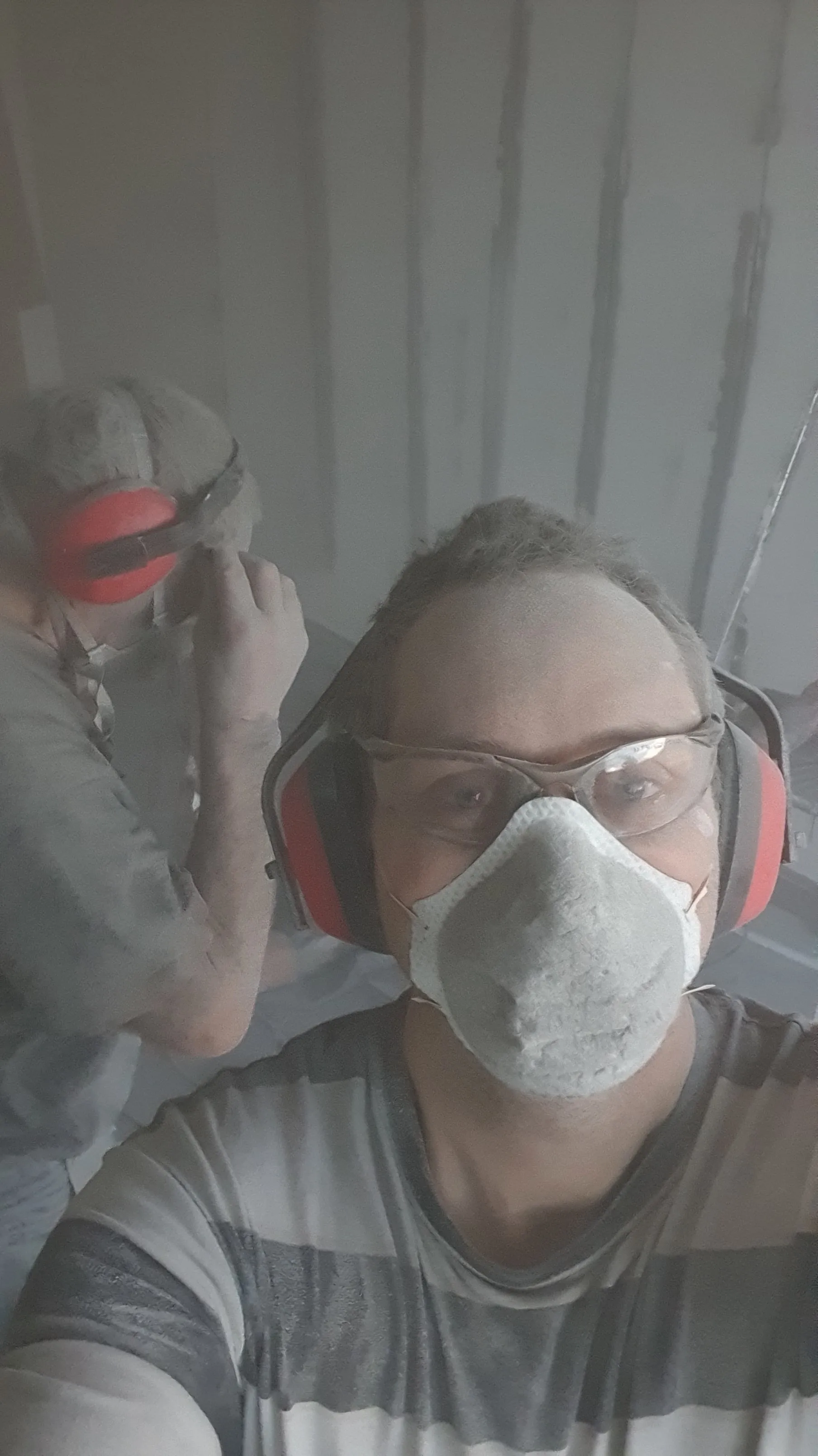 Guillaume Couillard au travail sur le chantier du 2 pièces, janvier 2021