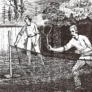 Gravure d'un tournoi de lawn-tennis en 1881